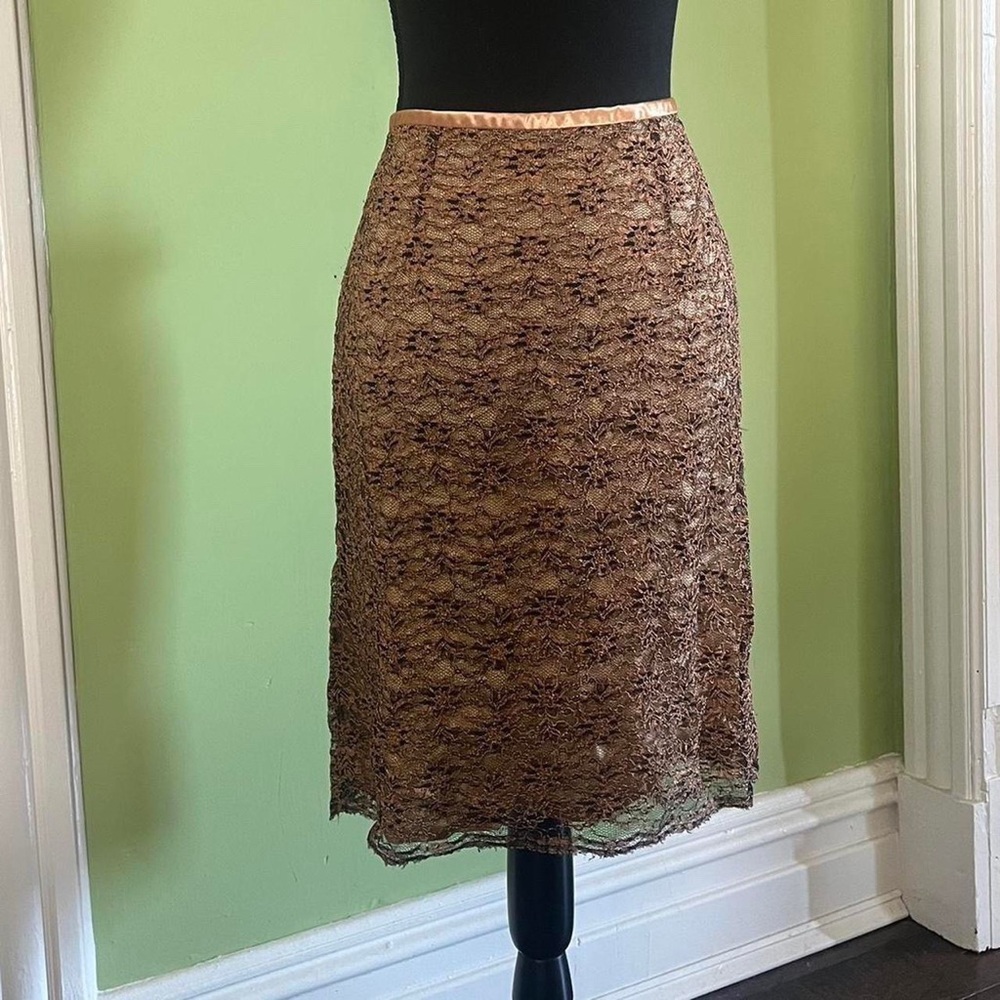 Golden brown floral fairycore skirt